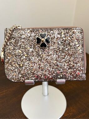 Kate Spade Odette Glitter Card Holder Rose Gold